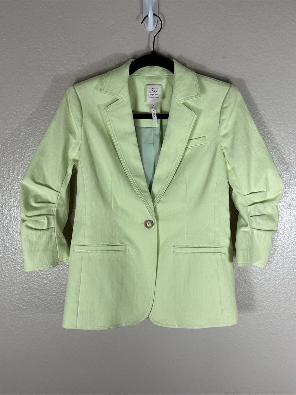 Cinq a Sept Khloe Denim Blazer in Cool Mint Green